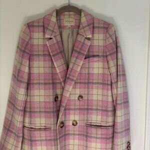 Sezane Christie Jacket: Pink Check Print